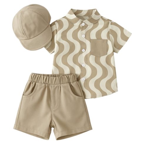 set zomer jongens beige wit
