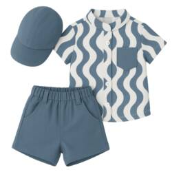 set zomer jongens blauw wit set zomer jongens blauw wit