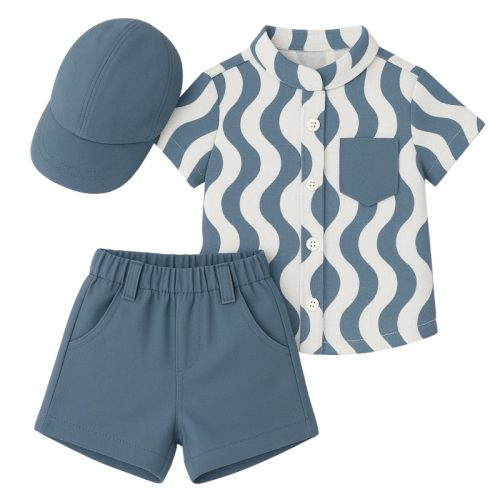 set zomer jongens blauw wit