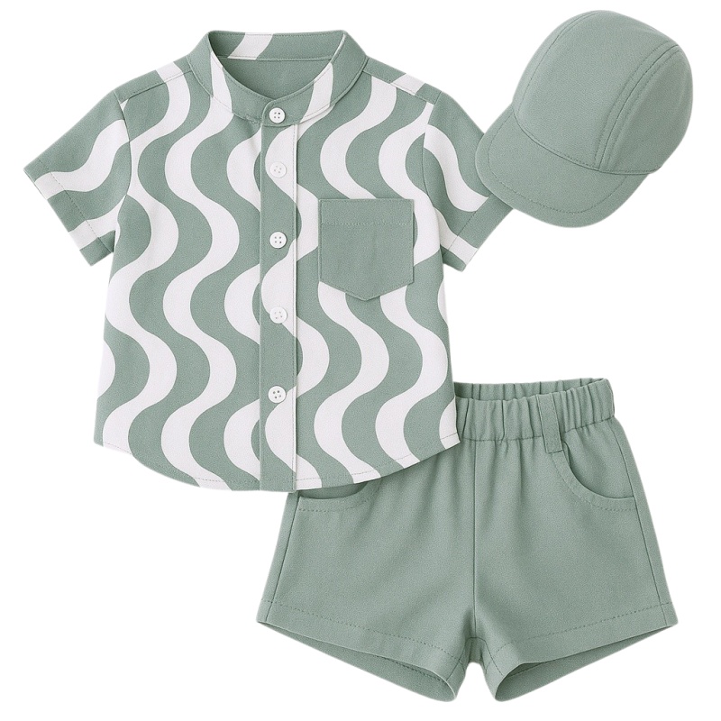 set zomer jongens groen wit