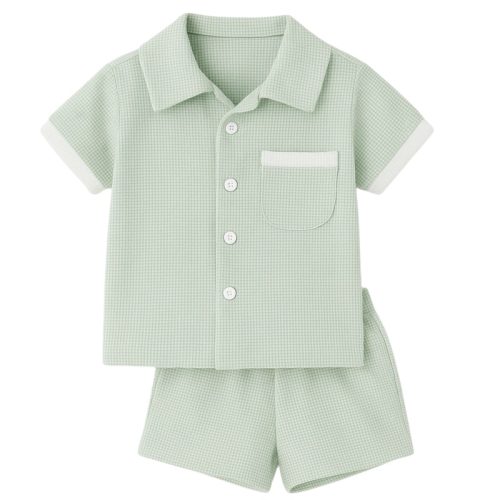 set zomer wafelstof mint 2