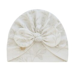 turban baby beige blloemen