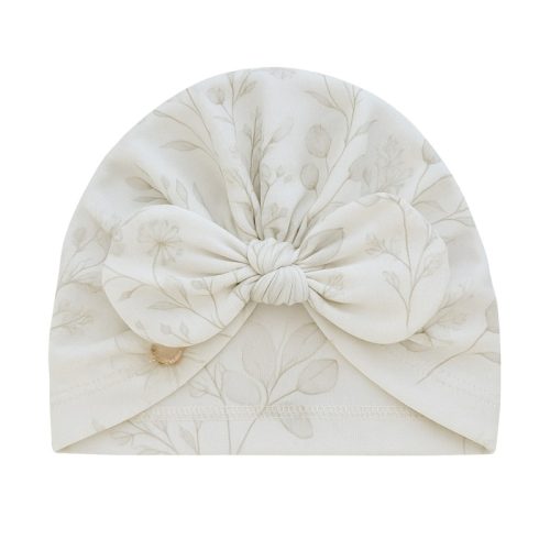 turban baby beige blloemen
