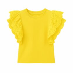broderie ruffle top geel broderie ruffle top geel