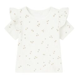 ruffle shirt rib wit hartjes beige meisje