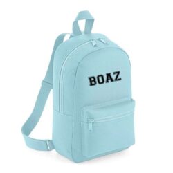 rugzak lichtblauw naam kind varsity rugzak lichtblauw naam kind varsity