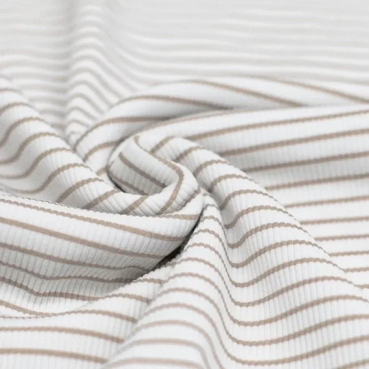 stof beige rib streep