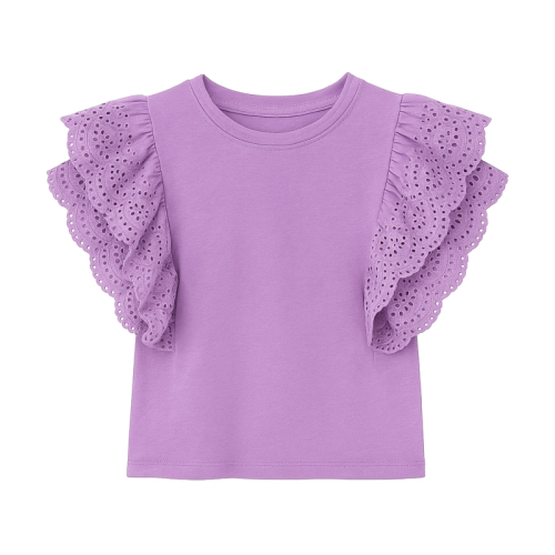 top ruffle lila