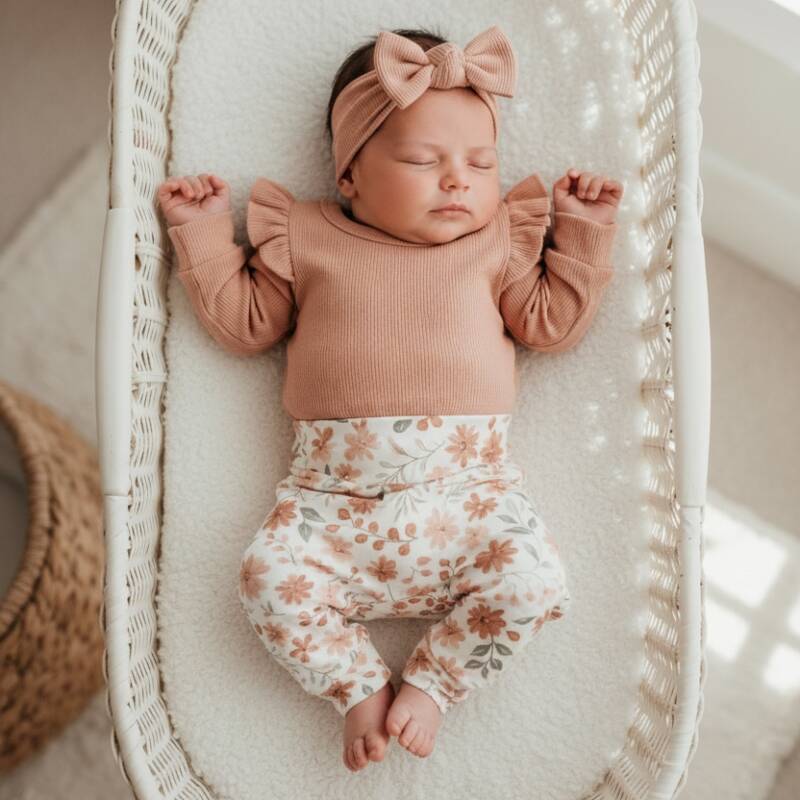 bloemen perzik set handgemaakt