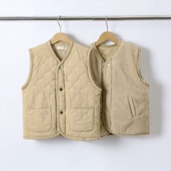 bodywarmer herfst camel teddy