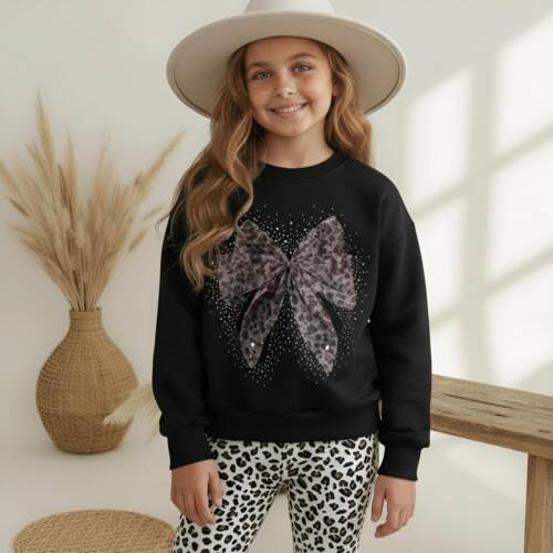 leopard strik trui zwart