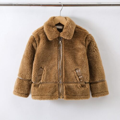 furry jacket camel meisje