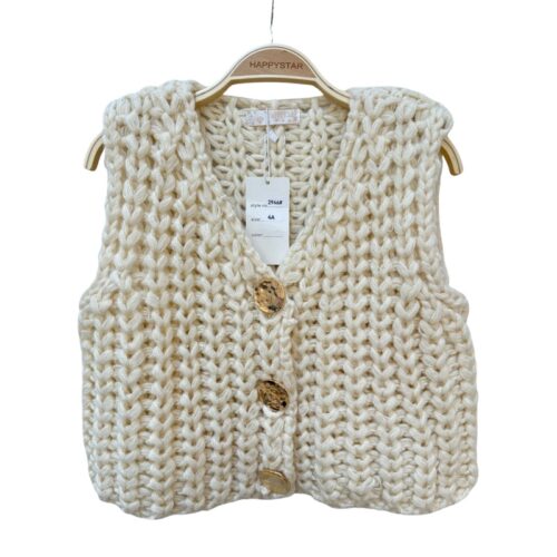 gebreid gilet beige