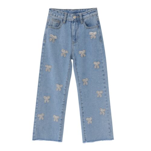 jeans meisjes strass strik