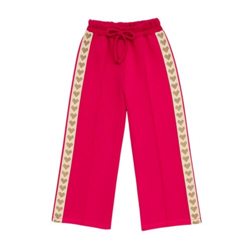 jogger fel roze grote hartjes zijkant meisje