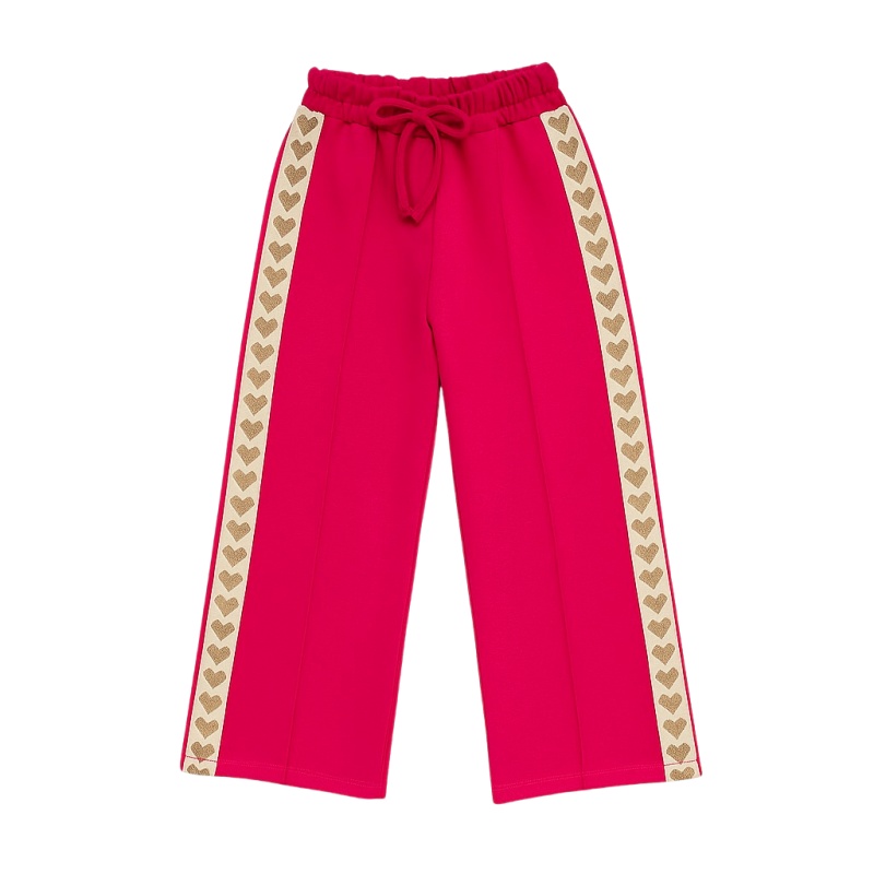 jogger fel roze grote hartjes zijkant meisje