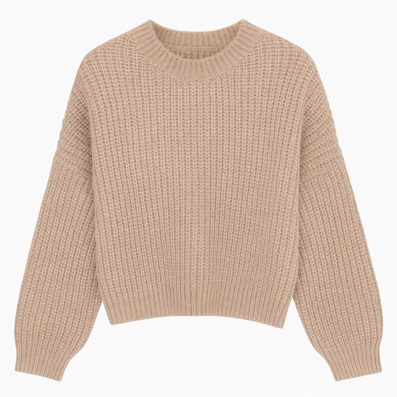 knit sweater meisje taupe beige