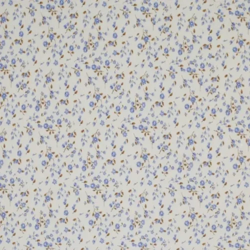 rib stof bloemen blauw