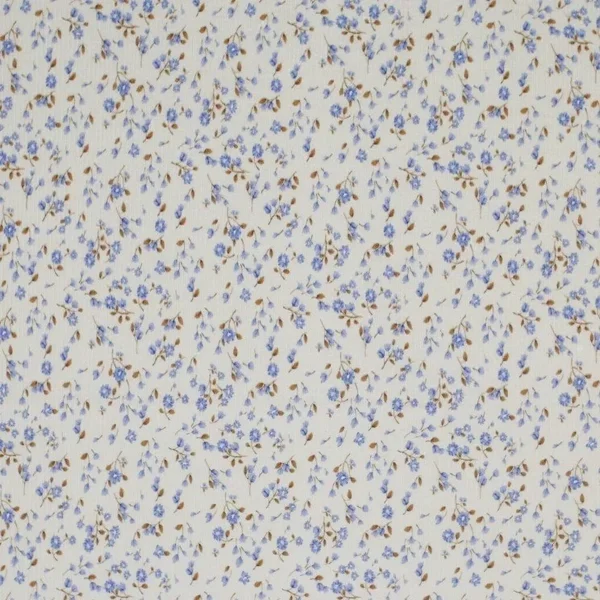 rib stof bloemen blauw