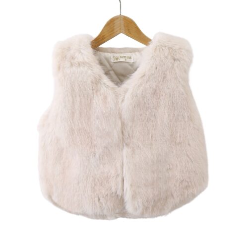 furry gilet beige