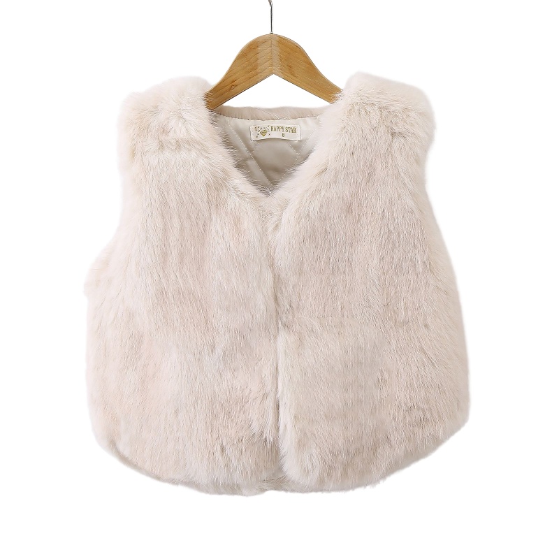 furry gilet beige