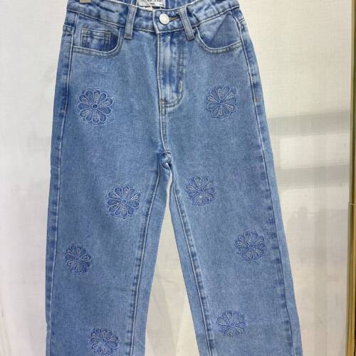 jeans bloemen meisjes strass