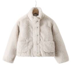 meisjes jas fur beige winter