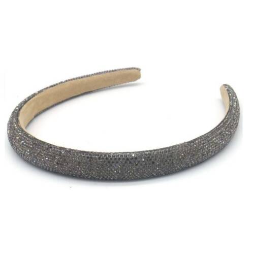 Donkergrijze haarband met glitters, geschikt voor meisjes en dames