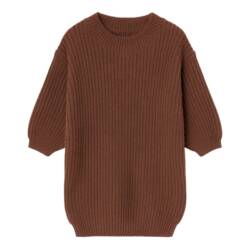 Knit sweaterdress bruin meisje – gebreide jurk kinderkleding Knit sweaterdress bruin meisje – gebreide jurk kinderkleding