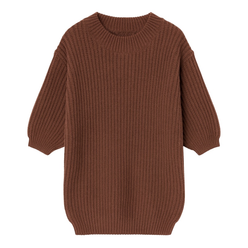 Knit sweaterdress bruin meisje – gebreide jurk kinderkleding Knit sweaterdress bruin meisje – gebreide jurk kinderkleding