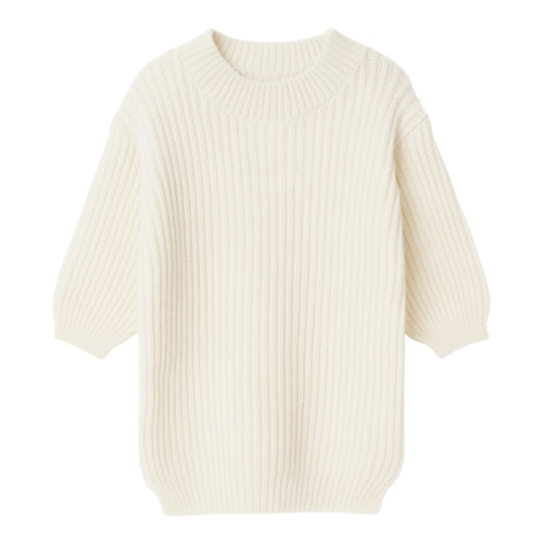 Knit sweaterdress ecru meisje gebreide jurk kinderkleding