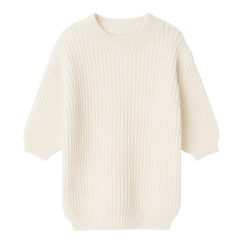 Knit sweaterdress ecru meisje gebreide jurk kinderkleding