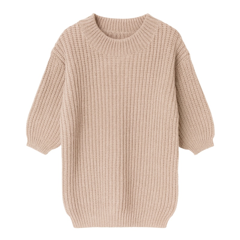 Knit sweater dress taupe girl – comfortable knitted dress Mi Toetie