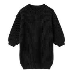 Knit sweaterdress zwart meisje – gebreide jurk kinderkleding