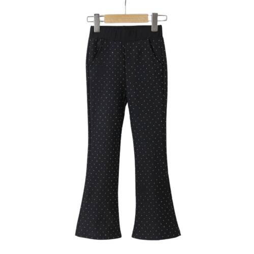 Meisjes flared broek zwart met glitters