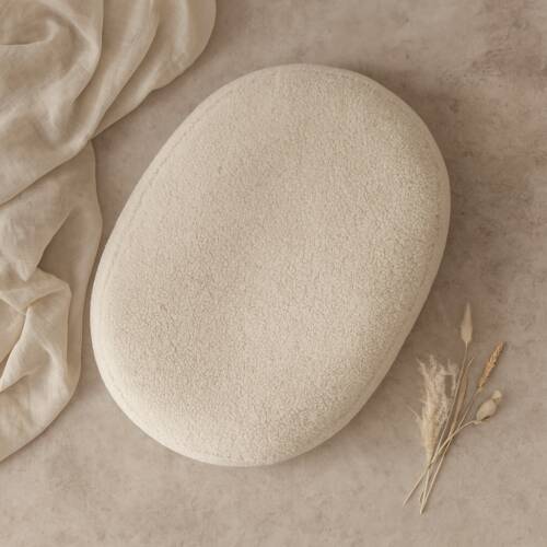 Relaxhoes teddy beige, zachte wasbare hoes voor voedingskussen 170–190 cm