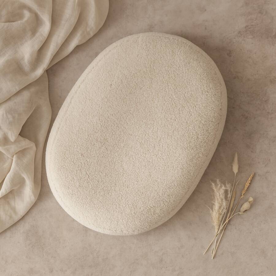 Relaxhoes teddy beige, zachte wasbare hoes voor voedingskussen 170–190 cm