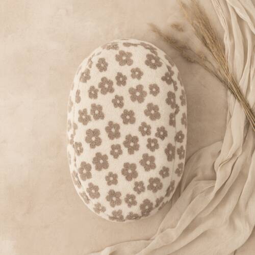 Relaxhoes teddy bloemen, zachte wasbare hoes voor voedingskussen 170–190 cm
