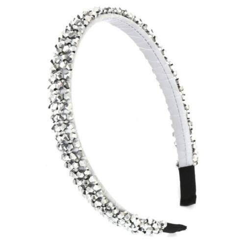 Zilveren haarband met steentjes, smal en geschikt voor meisjes en dames