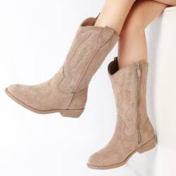 cowboylaarzen meisje taupe beige met rits