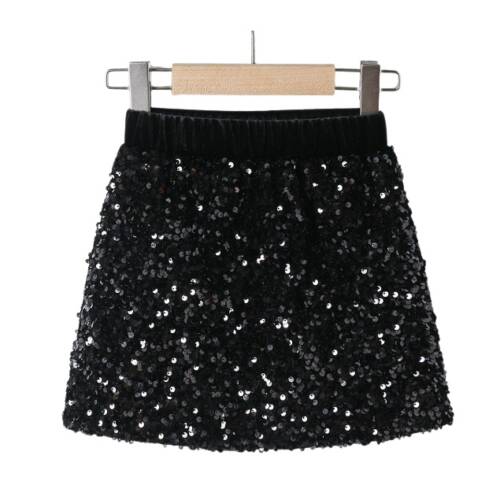 glitter paillet rokje zwart meisje maat 4 t m 14 jaar