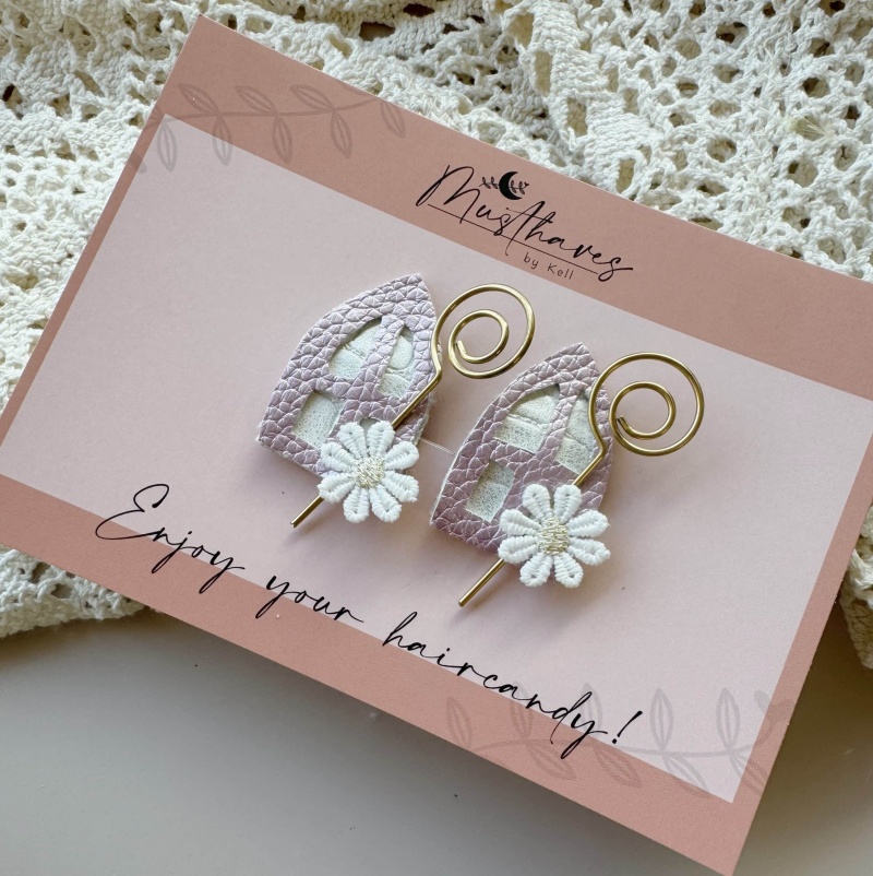 haarspeldje sinterklaas paars bloem