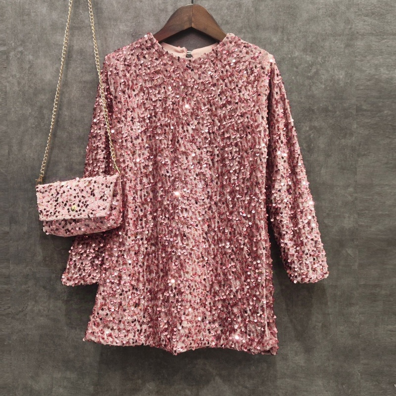 jurkje kerst meisje glitter roze