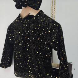 kerst set baby meisjes zwart glitter