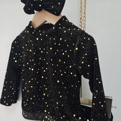kerst set baby meisjes zwart glitter