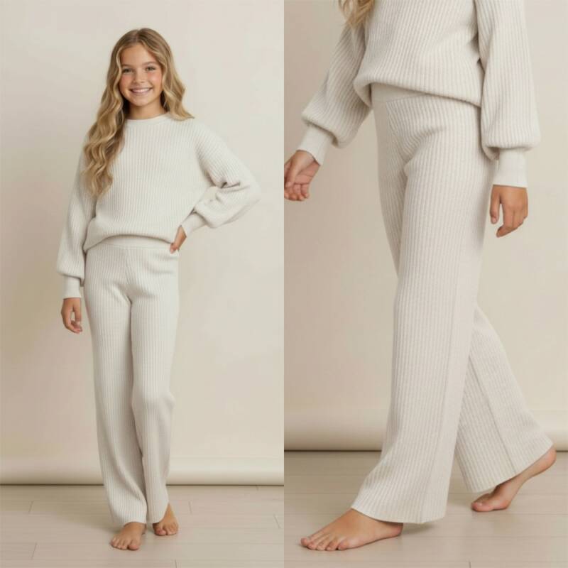 knit broek cream knit broek cream