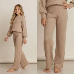 knit taupe broek