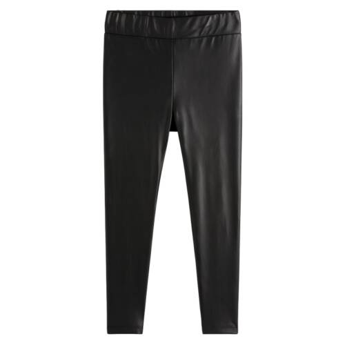 meisjes leatherlook legging zwart stoere kinderlegging maat 98104 tm 158164