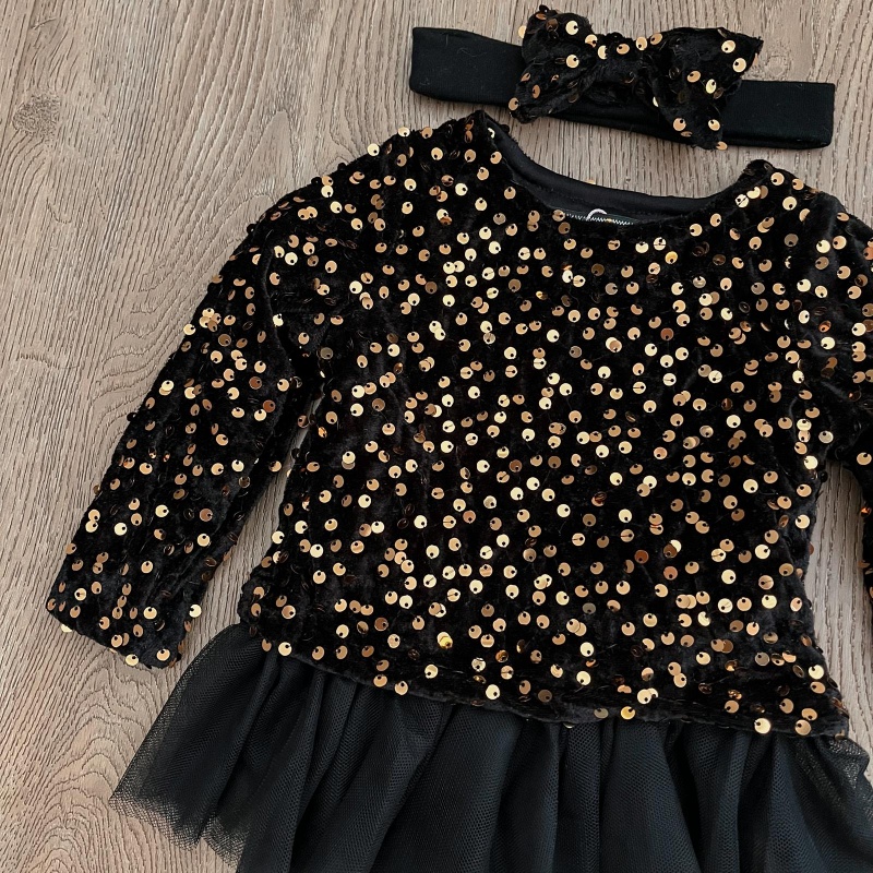 set kerst baby meisje zwart