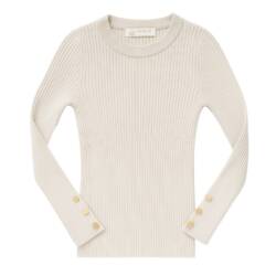 Basic rib longsleeve beige meisjes – katoen jersey met stretch kinderkleding 1 Basic rib longsleeve beige meisjes – katoen jersey met stretch kinderkleding